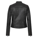 Olivia Slim Fit Womens Black Leather Moto Jacket