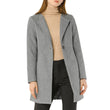 Womens Long Single Breasted Grey Wool Coat