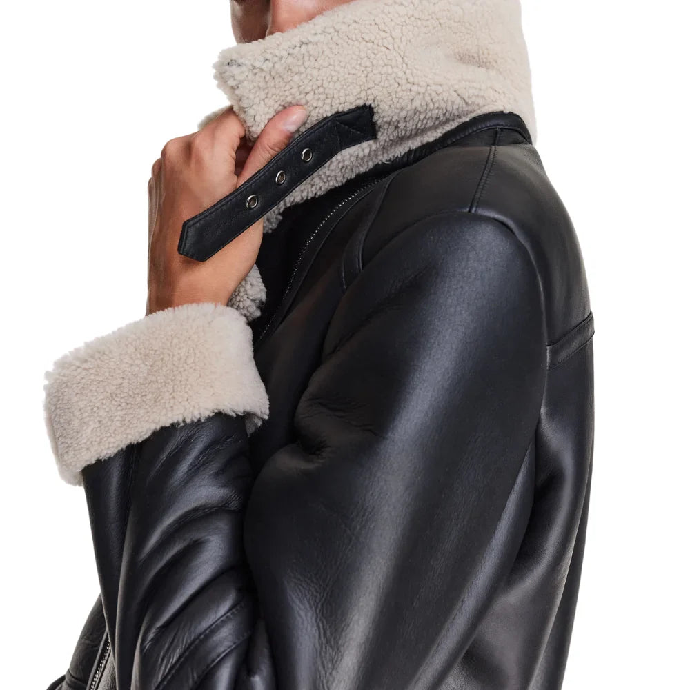 B3 Black Bomber Aviator Jacket Women's