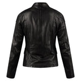 Susan Womens Black Leather Biker Jacket