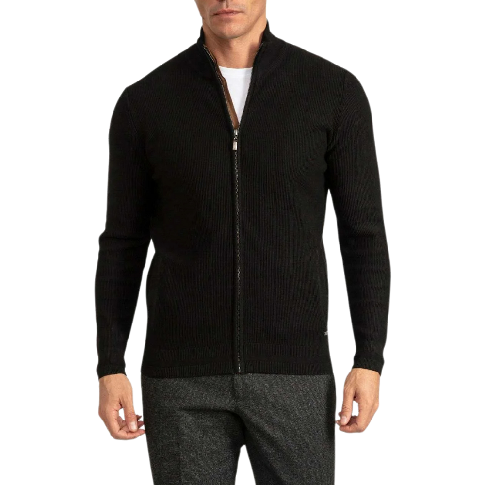 Men's Full Zip Through Cardigan Knit Jacket